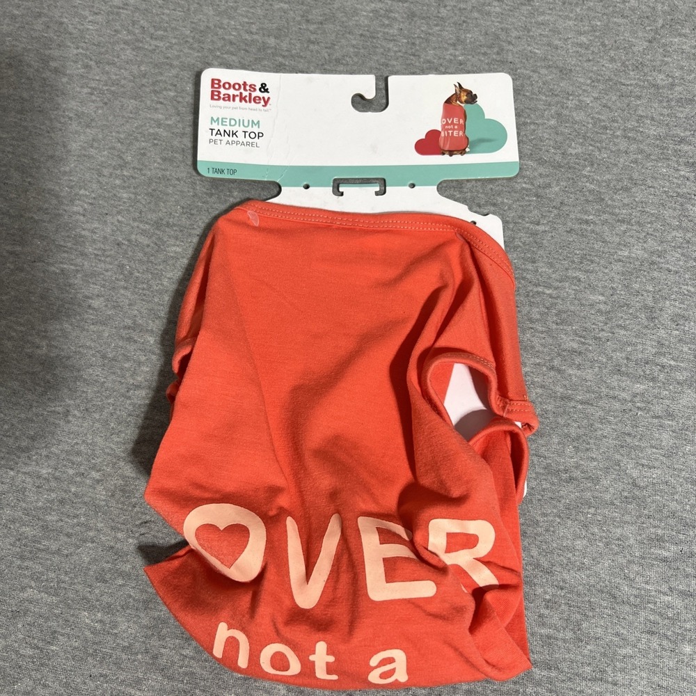 Boots & Barkley Tank Tops "Lover Not A Biter" Pinkish Red Medium Tank Top